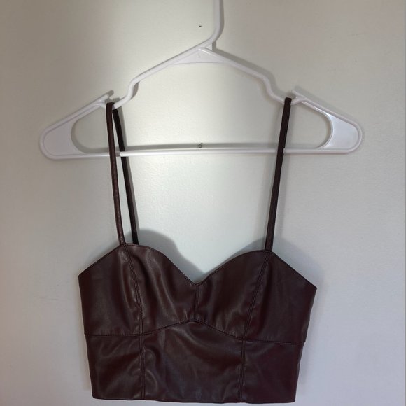 Brown Leather Shirt (Forever 21) - Picture 9 of 9